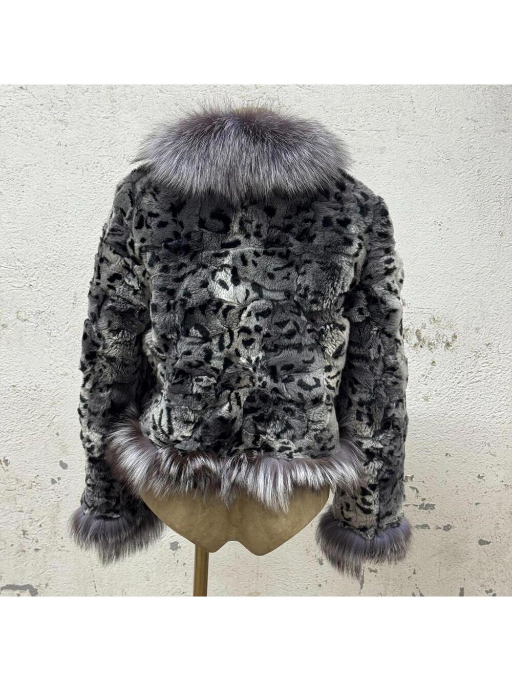 Vintage Y2K Rabbit & Silver Fox Fur Jacket - Picture 6 of 8